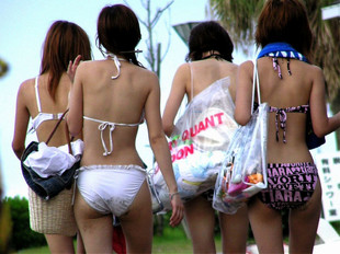 Skinny Oriental teenagers with tiny